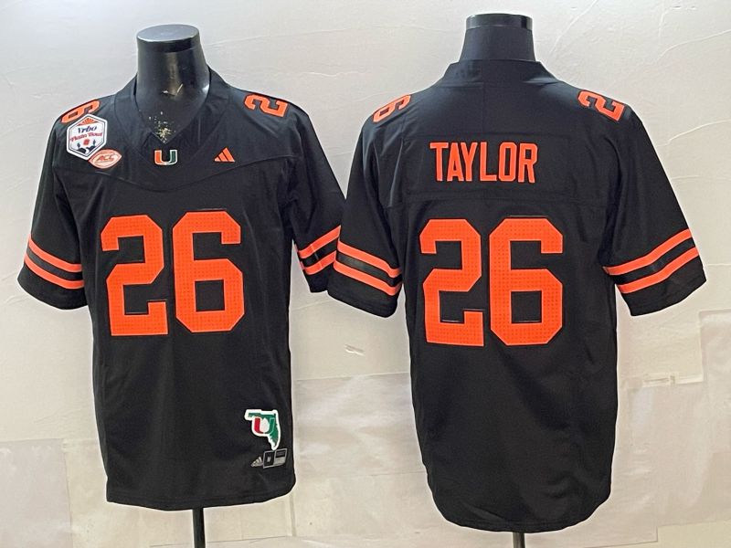 Men 2026 Miami Hurricanes #26 Taylor Black 3th generations Limited NCAA Jersey 0013